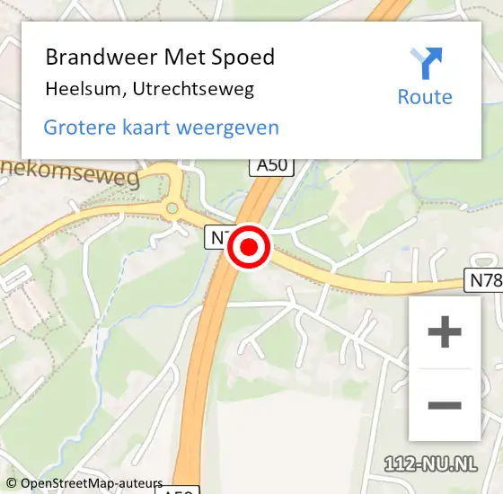 Locatie op kaart van de 112 melding: Brandweer Met Spoed Naar Heelsum, Utrechtseweg op 16 oktober 2019 10:55