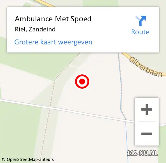Locatie op kaart van de 112 melding: Ambulance Met Spoed Naar Riel, Zandeind op 16 oktober 2019 11:05