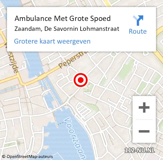 Locatie op kaart van de 112 melding: Ambulance Met Grote Spoed Naar Zaandam, De Savornin Lohmanstraat op 16 oktober 2019 11:52