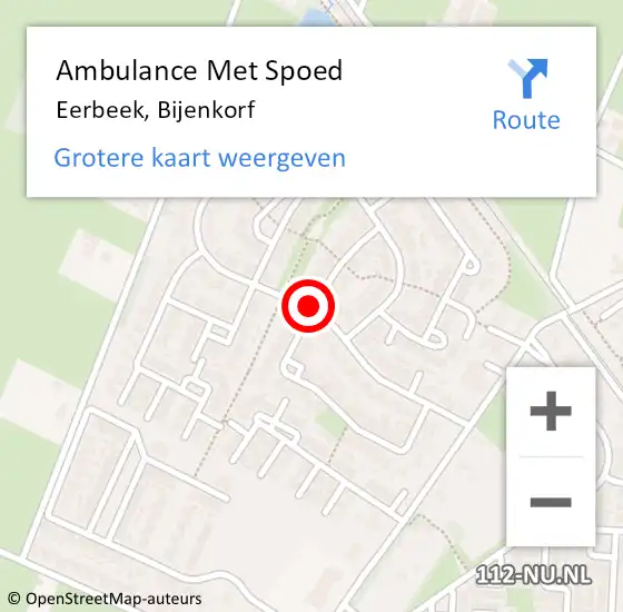 Locatie op kaart van de 112 melding: Ambulance Met Spoed Naar Eerbeek, Bijenkorf op 16 oktober 2019 12:55