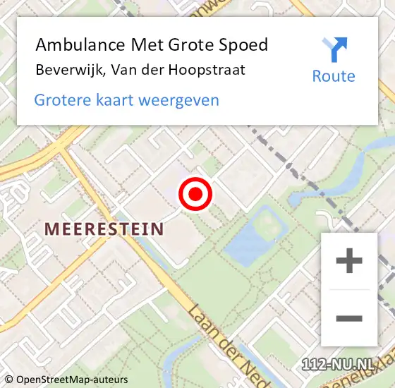 Locatie op kaart van de 112 melding: Ambulance Met Grote Spoed Naar Beverwijk, Van der Hoopstraat op 16 oktober 2019 14:13