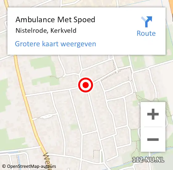 Locatie op kaart van de 112 melding: Ambulance Met Spoed Naar Nistelrode, Kerkveld op 16 oktober 2019 15:29