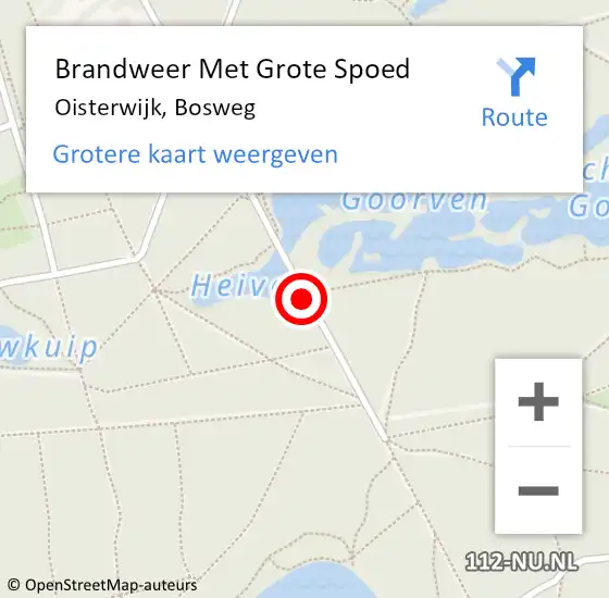 Locatie op kaart van de 112 melding: Brandweer Met Grote Spoed Naar Oisterwijk, Bosweg op 16 oktober 2019 16:36