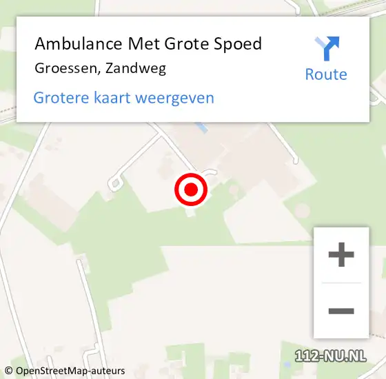 Locatie op kaart van de 112 melding: Ambulance Met Grote Spoed Naar Groessen, Zandweg op 16 april 2014 22:03