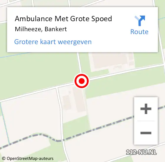 Locatie op kaart van de 112 melding: Ambulance Met Grote Spoed Naar Milheeze, Bankert op 16 oktober 2019 18:01