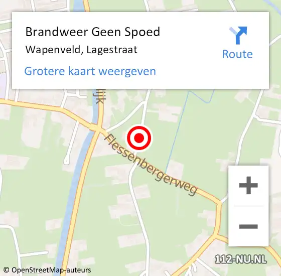 Locatie op kaart van de 112 melding: Brandweer Geen Spoed Naar Wapenveld, Lagestraat op 16 oktober 2019 18:20