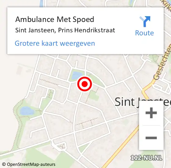 Locatie op kaart van de 112 melding: Ambulance Met Spoed Naar Sint Jansteen, Prins Hendrikstraat op 16 april 2014 22:39