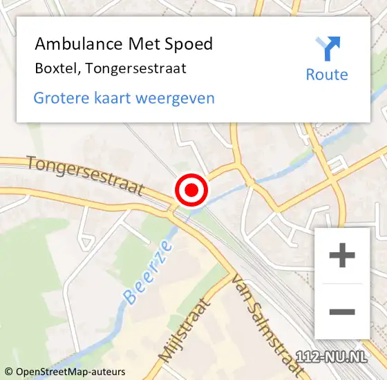 Locatie op kaart van de 112 melding: Ambulance Met Spoed Naar Boxtel, Tongersestraat op 16 oktober 2019 23:19