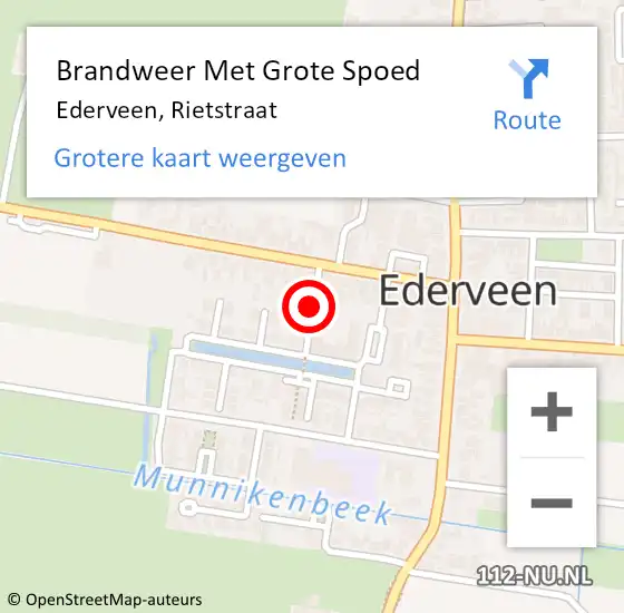 Locatie op kaart van de 112 melding: Brandweer Met Grote Spoed Naar Ederveen, Rietstraat op 17 oktober 2019 09:54