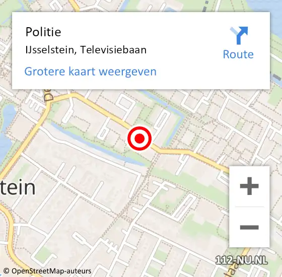 Locatie op kaart van de 112 melding: Politie IJsselstein, Televisiebaan op 17 oktober 2019 11:29