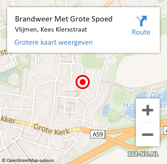 Locatie op kaart van de 112 melding: Brandweer Met Grote Spoed Naar Vlijmen, Kees Klerxstraat op 17 oktober 2019 13:38