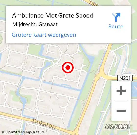 Locatie op kaart van de 112 melding: Ambulance Met Grote Spoed Naar Mijdrecht, Granaat op 17 oktober 2019 14:55