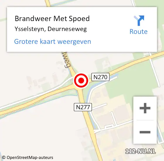 Locatie op kaart van de 112 melding: Brandweer Met Spoed Naar Ysselsteyn, Deurneseweg op 17 oktober 2019 14:59