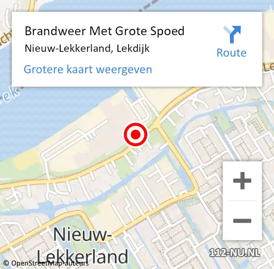 Locatie op kaart van de 112 melding: Brandweer Met Grote Spoed Naar Nieuw-Lekkerland, Lekdijk op 17 april 2014 02:08