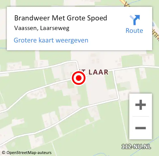 Locatie op kaart van de 112 melding: Brandweer Met Grote Spoed Naar Vaassen, Laarseweg op 17 oktober 2019 17:35