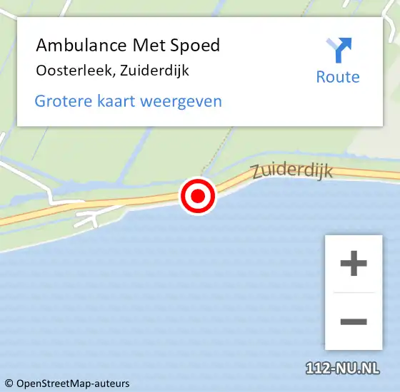 Locatie op kaart van de 112 melding: Ambulance Met Spoed Naar Oosterleek, Zuiderdijk op 17 oktober 2019 18:54