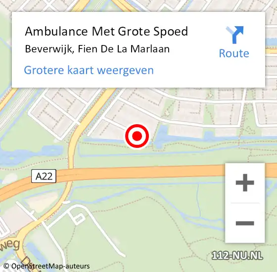 Locatie op kaart van de 112 melding: Ambulance Met Grote Spoed Naar Beverwijk, Fien De La Marlaan op 17 oktober 2019 19:34