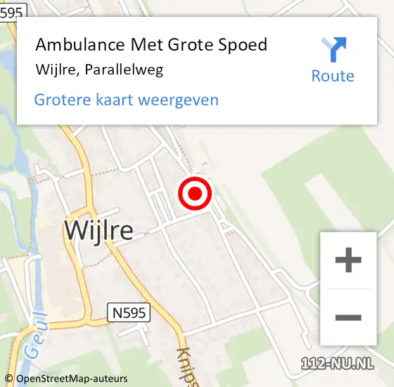 Locatie op kaart van de 112 melding: Ambulance Met Grote Spoed Naar Wijlre, Parallelweg op 17 april 2014 02:41