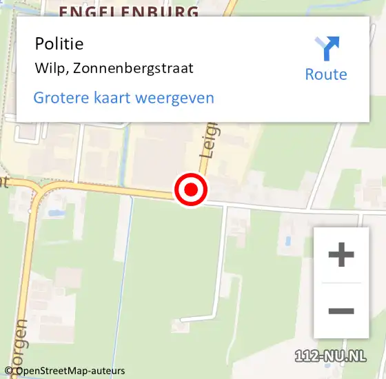 Locatie op kaart van de 112 melding: Politie Wilp, Zonnenbergstraat op 17 oktober 2019 20:34