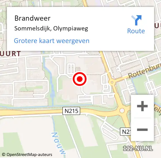 Locatie op kaart van de 112 melding: Brandweer Sommelsdijk, Olympiaweg op 17 oktober 2019 20:56