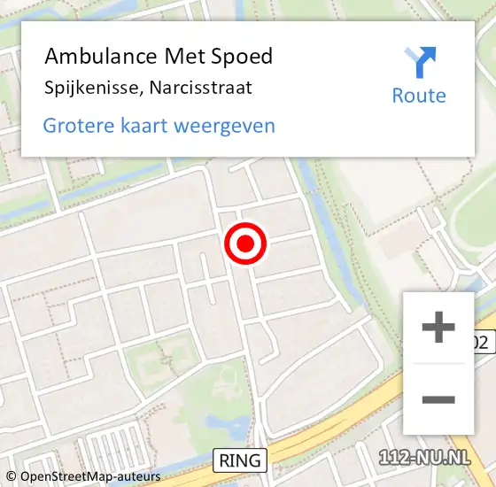 Locatie op kaart van de 112 melding: Ambulance Met Spoed Naar Spijkenisse, Ranonkelstraat op 17 oktober 2019 22:17