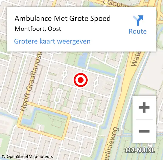 Locatie op kaart van de 112 melding: Ambulance Met Grote Spoed Naar Montfoort, Oost op 17 oktober 2019 23:35
