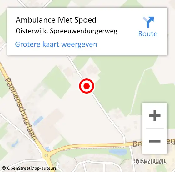 Locatie op kaart van de 112 melding: Ambulance Met Spoed Naar Oisterwijk, Spreeuwenburgerweg op 18 oktober 2019 07:08