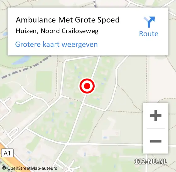 Locatie op kaart van de 112 melding: Ambulance Met Grote Spoed Naar Huizen, Noord Crailoseweg op 17 april 2014 05:09