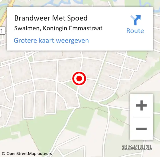 Locatie op kaart van de 112 melding: Brandweer Met Spoed Naar Swalmen, Koningin Emmastraat op 18 oktober 2019 09:41