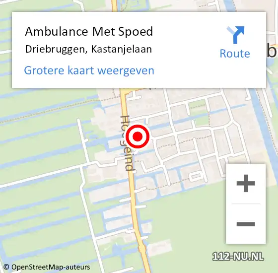 Locatie op kaart van de 112 melding: Ambulance Met Spoed Naar Driebruggen, Kastanjelaan op 17 april 2014 06:14