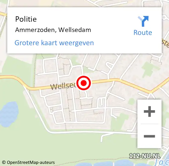 Locatie op kaart van de 112 melding: Politie Ammerzoden, Wellsedam op 18 oktober 2019 12:42