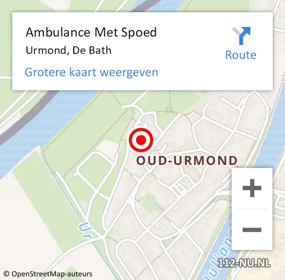 Locatie op kaart van de 112 melding: Ambulance Met Spoed Naar Urmond, De Bath op 17 april 2014 07:03