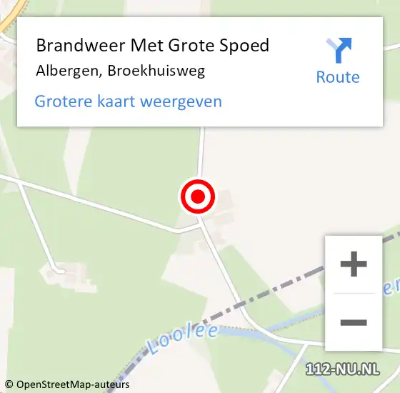 Locatie op kaart van de 112 melding: Brandweer Met Grote Spoed Naar Albergen, Broekhuisweg op 18 oktober 2019 13:39