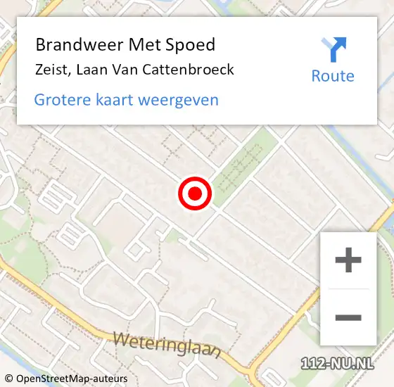 Locatie op kaart van de 112 melding: Brandweer Met Spoed Naar Zeist, Laan Van Cattenbroeck op 18 oktober 2019 13:59