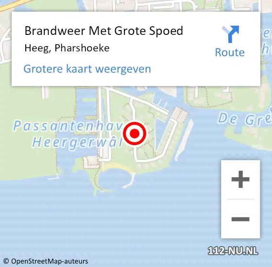 Locatie op kaart van de 112 melding: Brandweer Met Grote Spoed Naar Heeg, Pharshoeke op 18 oktober 2019 14:00