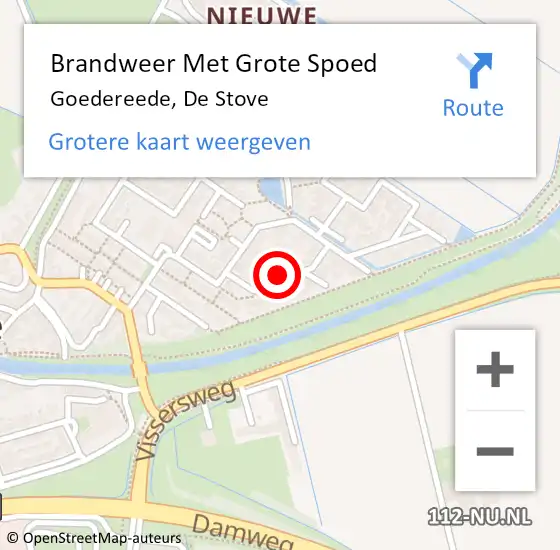 Locatie op kaart van de 112 melding: Brandweer Met Grote Spoed Naar Goedereede, De Stove op 18 oktober 2019 14:26