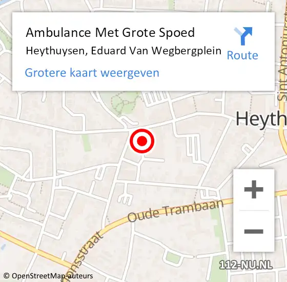 Locatie op kaart van de 112 melding: Ambulance Met Grote Spoed Naar Heythuysen, Eduard Van Wegbergplein op 18 oktober 2019 16:08