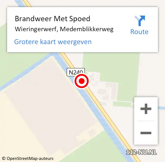 Locatie op kaart van de 112 melding: Brandweer Met Spoed Naar Wieringerwerf, Medemblikkerweg op 18 oktober 2019 16:59