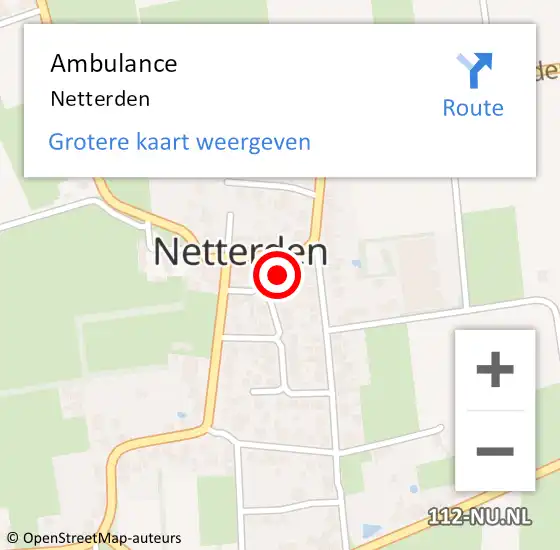 Locatie op kaart van de 112 melding: Ambulance Netterden op 18 oktober 2019 17:13