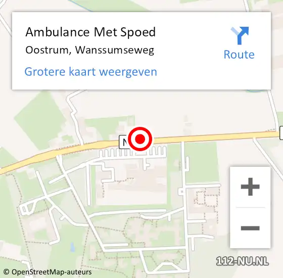 Locatie op kaart van de 112 melding: Ambulance Met Spoed Naar Oostrum, Wanssumseweg op 18 oktober 2019 17:27