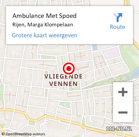 Locatie op kaart van de 112 melding: Ambulance Met Spoed Naar Rijen, Marga Klompelaan op 18 oktober 2019 23:04