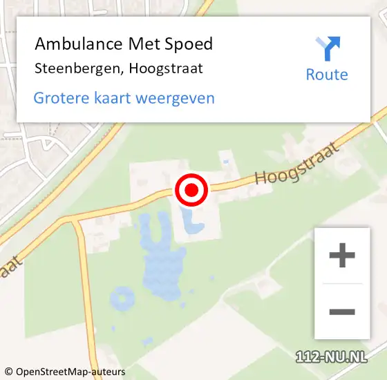 Locatie op kaart van de 112 melding: Ambulance Met Spoed Naar Steenbergen, Hoogstraat op 19 oktober 2019 01:08