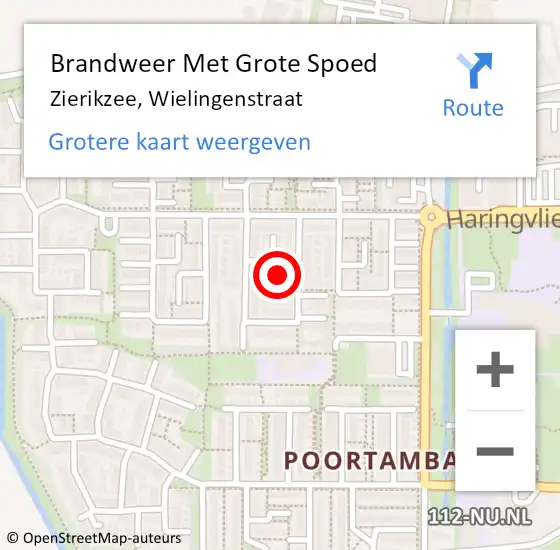 Locatie op kaart van de 112 melding: Brandweer Met Grote Spoed Naar Zierikzee, Wielingenstraat op 19 oktober 2019 06:35