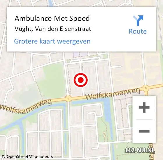 Locatie op kaart van de 112 melding: Ambulance Met Spoed Naar Vught, Van den Elsenstraat op 19 oktober 2019 08:44