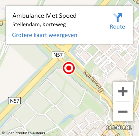 Locatie op kaart van de 112 melding: Ambulance Met Spoed Naar Stellendam, Korteweg op 19 oktober 2019 09:02