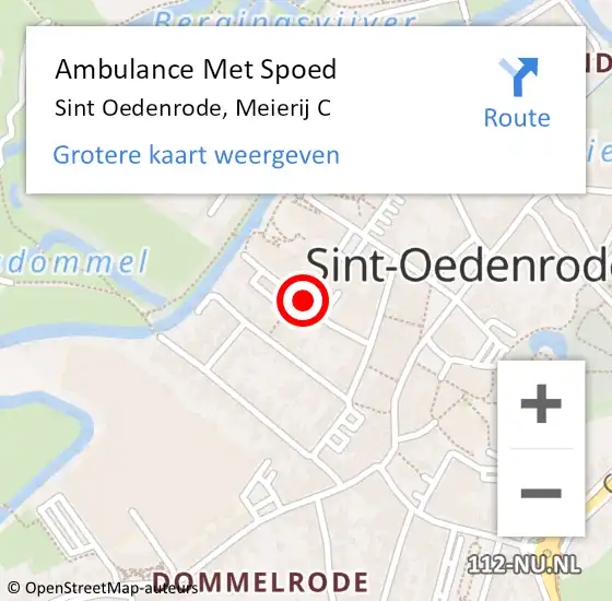 Locatie op kaart van de 112 melding: Ambulance Met Spoed Naar Sint Oedenrode, Meierij C op 19 oktober 2019 09:11