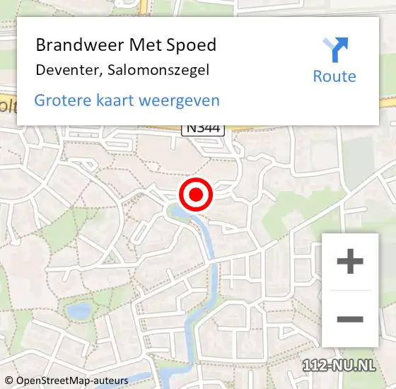 Locatie op kaart van de 112 melding: Brandweer Met Spoed Naar Deventer, Salomonszegel op 19 oktober 2019 10:04