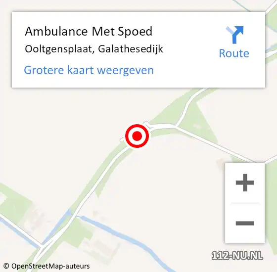 Locatie op kaart van de 112 melding: Ambulance Met Spoed Naar Ooltgensplaat, Galathesedijk op 19 oktober 2019 10:41