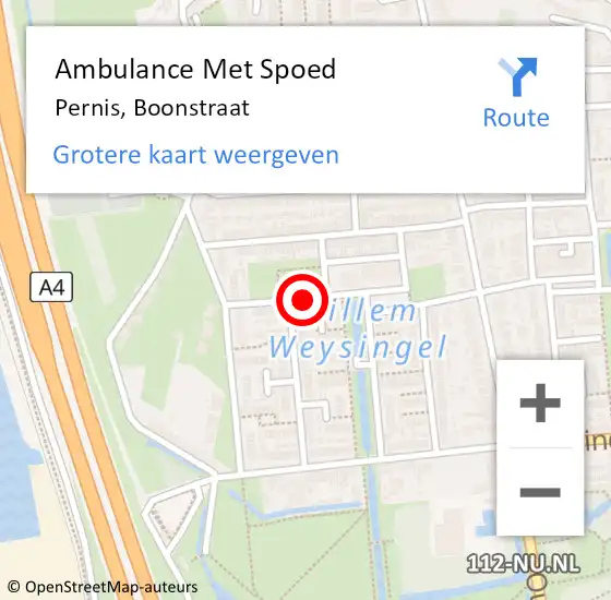 Locatie op kaart van de 112 melding: Ambulance Met Spoed Naar Pernis, Boonstraat op 19 oktober 2019 11:30