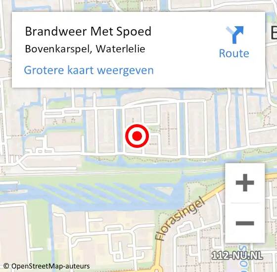 Locatie op kaart van de 112 melding: Brandweer Met Spoed Naar Bovenkarspel, Waterlelie op 17 april 2014 08:51